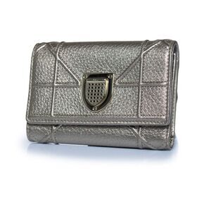 Dior, Gold leather Diorama trifold wallet